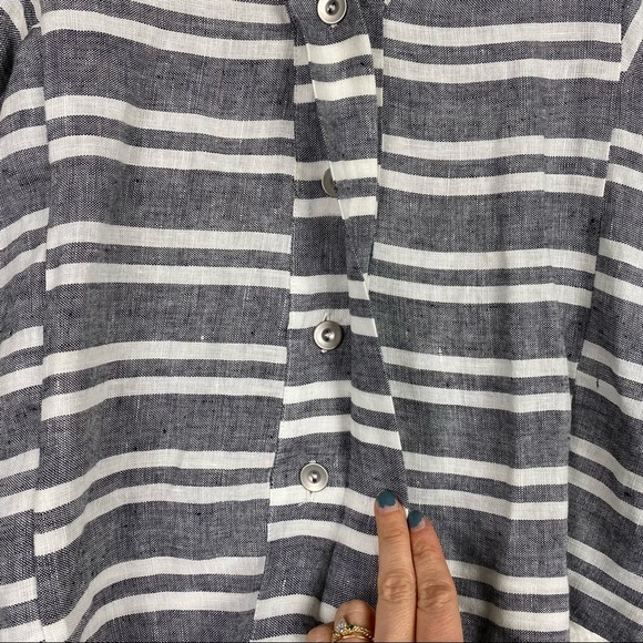 LE VESTIAIRE DE JEANNE Linen Striped Jacket Blazer size 0 - Picture 4 of 8